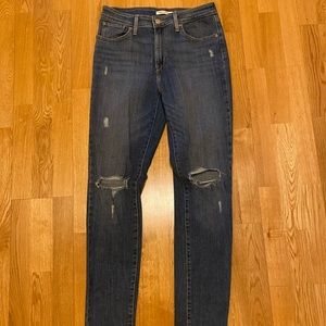 Levi’s 721 High Rise Distressed Skinny Jeans